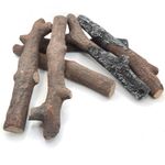 Large Ceramic Gas Fire Logs Set of 6 Logs Suits Gas & Ethanol Fires