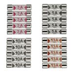 HUAREW 4 Values 20 Pcs 6.3x25 mm BS1362 3 5 10 13 A amp 3A/5A/10A/13A-20Pcs 