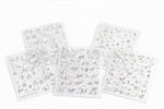 Set of 5 Transparent Nail Stickers Holographic Butterfly Flower Star Art Decal