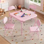 5/3 Piece Folding Kids Table and Chairs Set, Children Activity Table and Chairs