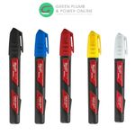MILWAUKEE INKZALL Liquid Paint Marker White Yellow Black Red Blue Writes On Wet