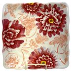 Maxcera Corp Retired 2009-2012 'Floral Toile' MXEFLTO 9" Square Luncheon Plate