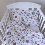 Forest Friends Baby Cot or Cot Bed Bedding Set – 100% Cotton - Woodland Nursery