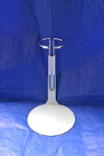 White & Silver Metal Vertical Doll Display Stand - Height 11.5 cm