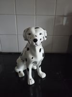 Vintage Pottery Sitting Dalmatian Dog Figurine Ceramic Ornament 9"