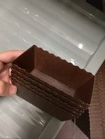 50x Mini Cake Loaf Mould Bake-in Paper Cases (Dark Brown)