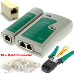 Ethernet Network Kit RJ45 Cat5e Cat6 Cable Crimping Tester Tool Connector Joiner
