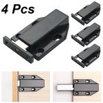4PCS Door Push To Open Magnetic Cabinet Catch Heavy Duty Latch ABS Black