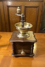 Vintage 19th Century Brass Flemish Coffee Grinder Mill
