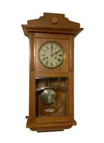 Antique German Junghans Wall Clock , Oak, 1900s