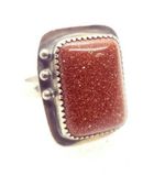 Sterling silver sandstone crystal ring handmade