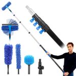 6M Telescopic Window Cleaning Kit Extendable Window Cleaning Pole Dust Cleaner