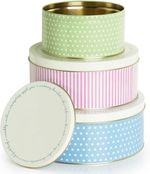 Cake Tins Set for Storing Cakes Round Stackable Metal Nesting Cake Storage Tins