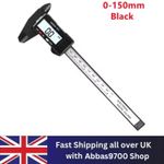 6'' LCD Digital Vernier Caliper Black Micrometer Measure Tool Gauge Ruler 150mm