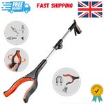 30" 77cm Foldable Grabber Reacher Litter Picker Mag Tip 4" Jaw Rotating Head 5KG