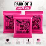 3 Sets Ernie Ball 2223 Super Slinky Nickel Wound Electric Guitar Strings 9-42