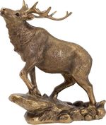 Deer Ornament Home Decor Figurine Antique Bronze Finish Highland Stag Sculpture