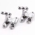 2 x CHROME SHOWCASE LATCH Display Cabinet/Cupboard Fastener Show Case Lock Catch