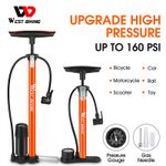 WEST BIKING MTB Road Bike Bicycle Tyre Inflator Floor Pump Presta Schrader Valve