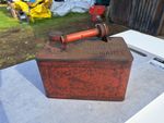Vintage Valor 2 Gallon Petroleum Spirit Petrol Can Red Metal Fuel Tin Patina