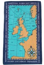 Nautical Map Tea Towel - Shipping Forecast Area Design