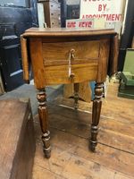 Antique Victorian Burr Walnut Pembroke Work Table Sewing Table Drop Leaf