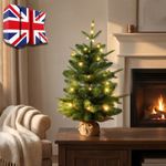 Christmas Tree Small Artificial 60cm(23in) Mini Pre Lit Battery Operated Indoor