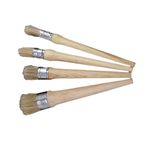 Reusable Bamboo Wood Painting Brush Round Head for Furniture and Craft Use
