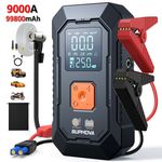 9000A Car Jump Starter Air Compressor Cordless Pump Battery Booster Power Bank