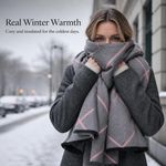 Double-Sided Plaid Scarf Warm Fashion Winter for Women, for Daily Wear