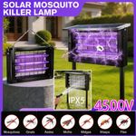 Solar Bug Zapper Outdoor 4500V Rechargeable Mosquito Killer&Fly Zapper Garden