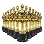 24 Pack Plastic Gold Star Award Trophies Statuette for Party Favors,School Award