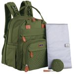 Baby Changing Bag Backpack with Mat & Pacifier Holder | Nappy Diaper Bag for Mum