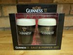 New In Box Guinness Set Of Pint Glass Salt And Pepper Pots Shakers