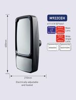 Bus Coach Rear View Twin Mirror Elec 12v Heated Fits 40 x 21cm- 16-28 Arm Dia
