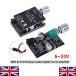 MINI Bluetooth 5.0 Wireless Audio Digital Power Amplifier Stereo Board Amp