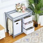 Baby Changing Table with Drawers Changing Unit with Safety Strap  Laundry Hamper