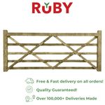 Treated Wooden Field Gate Diamond Brace 5 Bar Sawn Larch Field Farm Gates