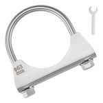 Stainless U Bolt Exhaust Clamps - Universal Clamp & Nuts M8-63mm Heavy Duty