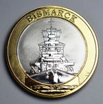 GERMAN BATTLESHIP BISMARCK Dual Metal Silver & 24ct Gold Commemorative. WW2 Navy