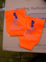 SWIMMING FLOURESCENT ORANGE ARM BANDS FLOTATION BEMA SIZE 0 12 MONTHS TO 6 YEARS