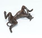 Greyhound Lurcher on Back  - Small - Solid  Bronze - Superb Gift