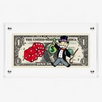 🎨 Monopoly Man – “Making Money Is an Art” Hand-Painted Dollar Bill