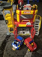 Tonka Fire Station Playset with Police Car & Fire Truck for Pre-School Kids