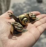 Set of 3 Brass Figurines Snails Decorative Metal Decoration for Home and Office