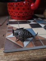 Antique Spanish 800 Silver Articulated Fish Salt spice Shaker - Hallmarked