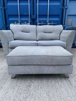ScS Grey 2 Seater Sofa with Footstool Fabric – DELIVERY – M35 Manchester