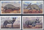 Zambia #SG558-SG561 MNH 1988 Aardvark Pangolin Dog Rhino [452-455]