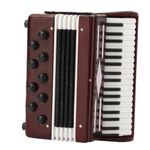 Red Accordion 6CM Miniature Wooden Red Accordion Model Instrumental