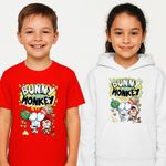 Bunny Vs Monkey Kids T Shirt World Book Day Funny Cartoon Costume Hoodie Gift